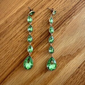 Revolve drop earrings gold green